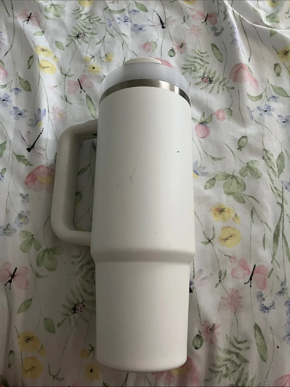 Stanley White Insulated Tumbler with Handle and Straw